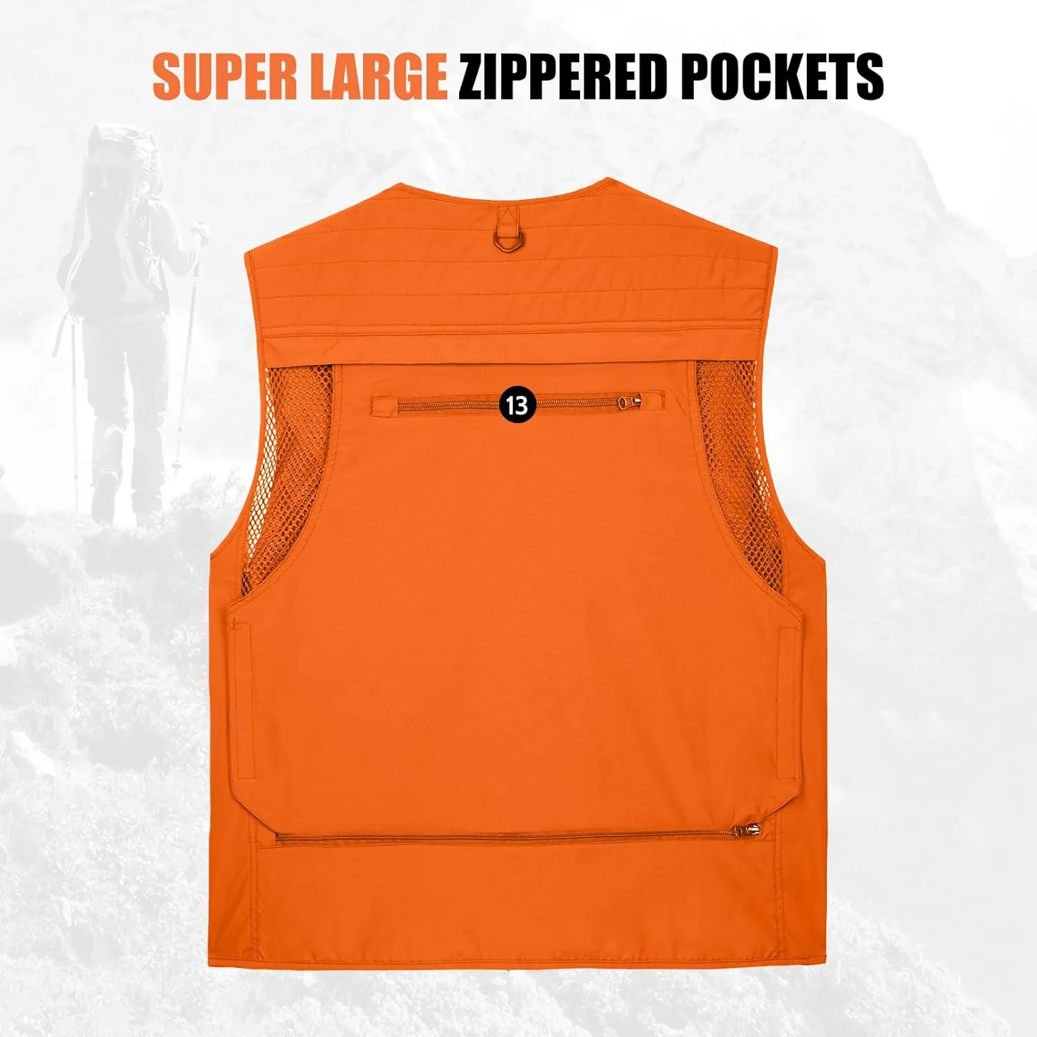 AOTORR Mens Outdoor Work Safari Cargo Photo Travel Fishing Vests for Men with Multi-pockets