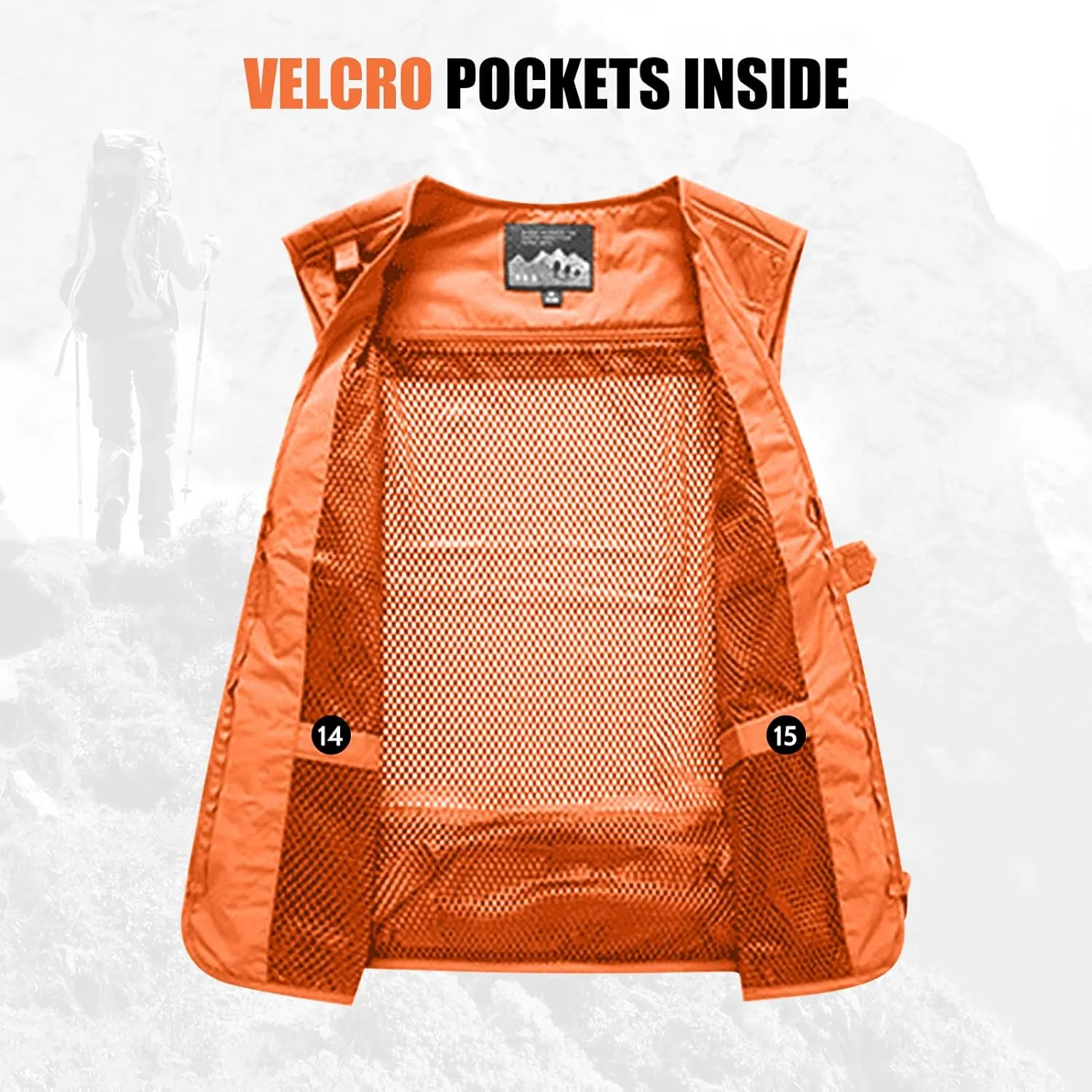 AOTORR Mens Outdoor Work Safari Cargo Photo Travel Fishing Vests for Men with Multi-pockets