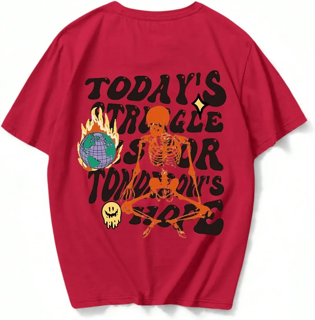 COZYEASE Men's Graphic Tees Letter Print Casual Short Sleeve T Shirts Summer Tops Vintage Tees