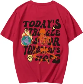 COZYEASE Men's Graphic Tees Letter Print Casual Short Sleeve T Shirts Summer Tops Vintage Tees