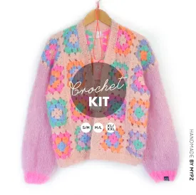 Crochet kit - MYPZ Granny square mohair cardigan Marshmallow (ENG-NL-DE)