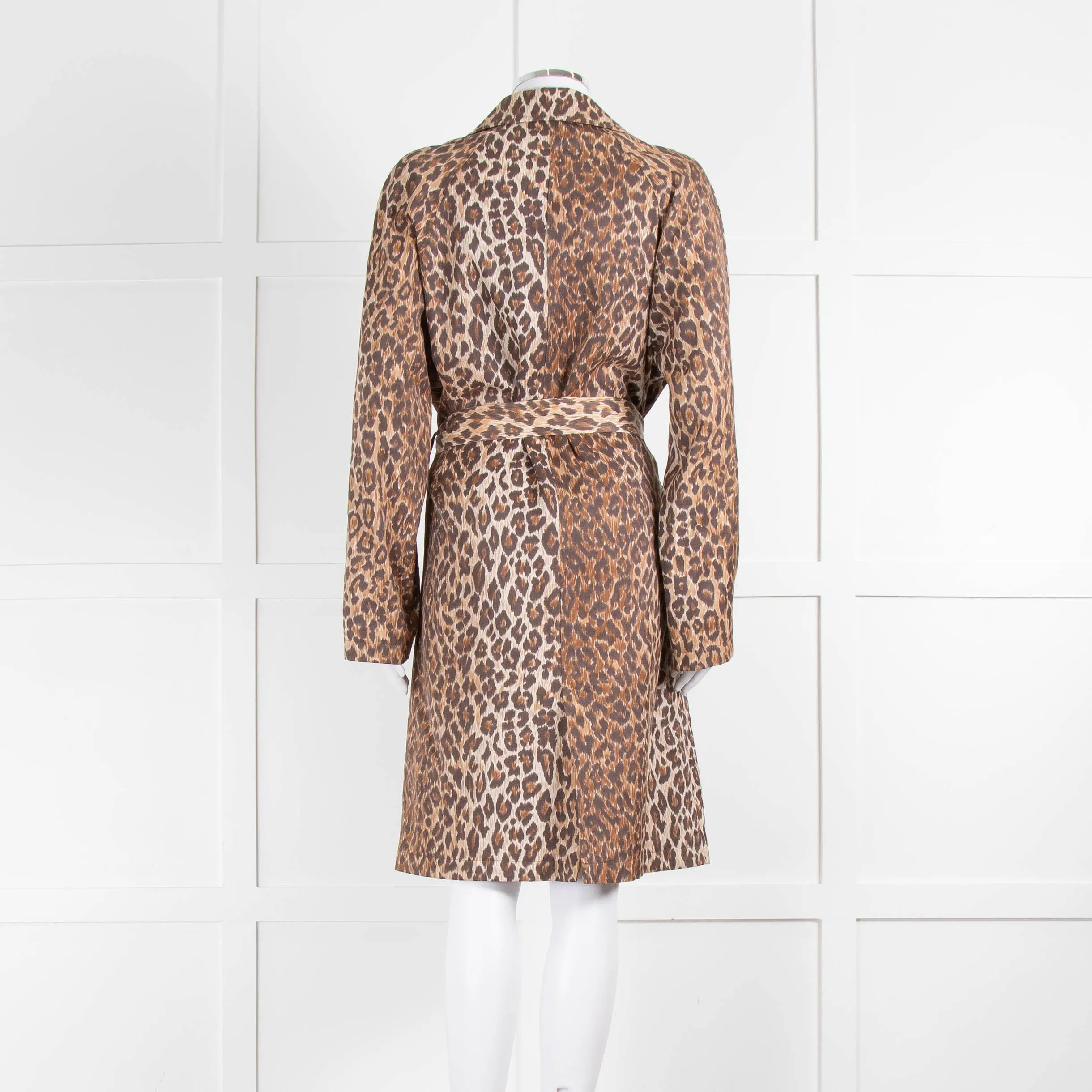 Dolce & Gabbana Brown Animal Print Trench Coat