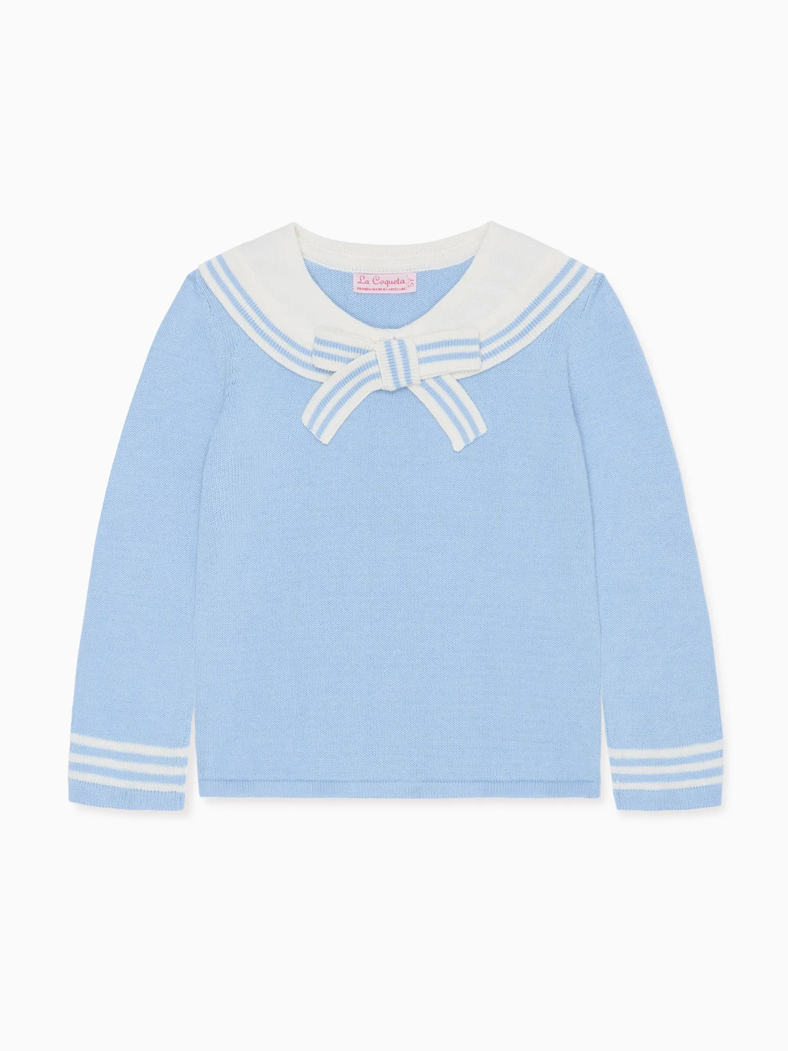Dusty Blue Claudina Cotton Girl Sweater
