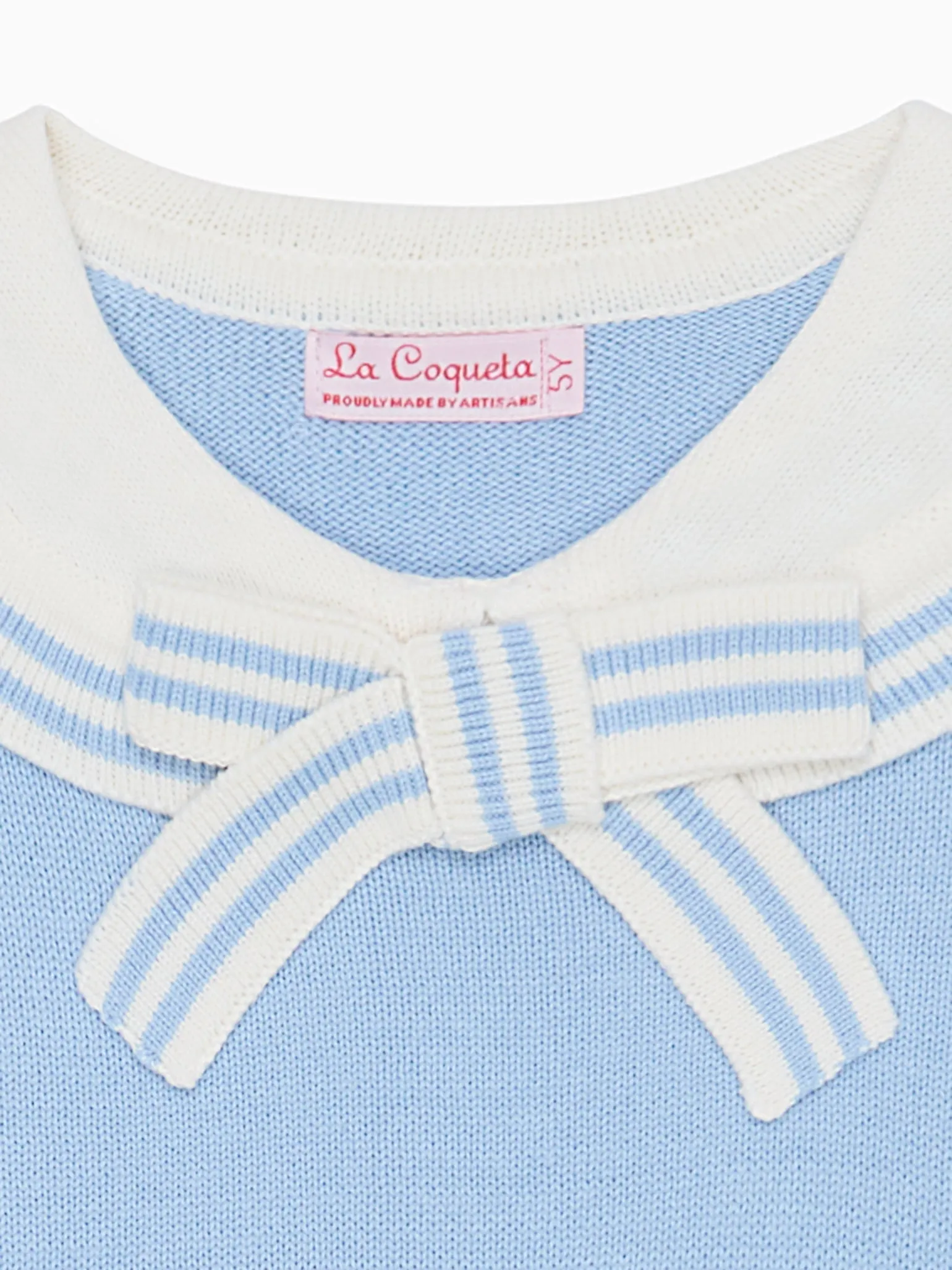 Dusty Blue Claudina Cotton Girl Sweater