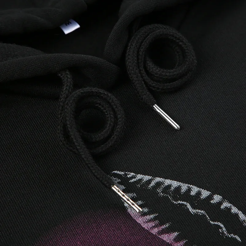 Gothic Oversized Graphic Print Pullover Hooded