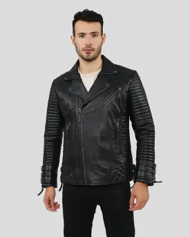 Hector Black Biker Leather Jacket