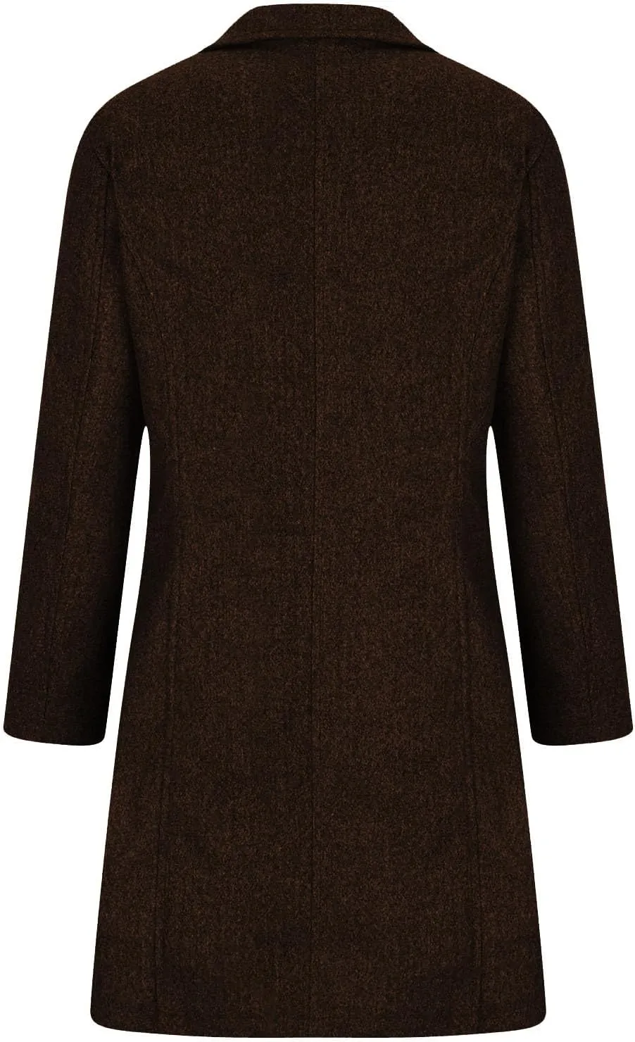 HGps8w Classic Single-Breasted Trench Coat for Women Dressy Wool Blend Winter Pea Coat Mid-Long Outerwear Jacket with Pockets