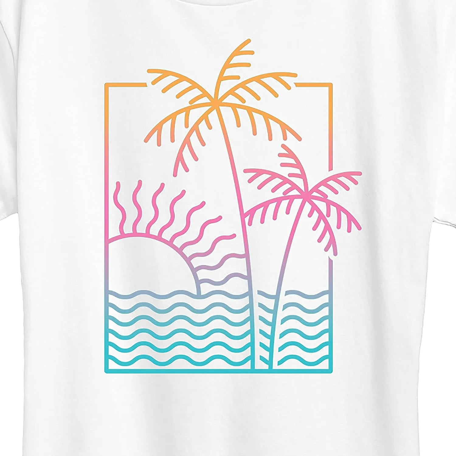 Instant Message - Line Drawing Sunset - Women's Short Sleeve Graphic T-Shirt