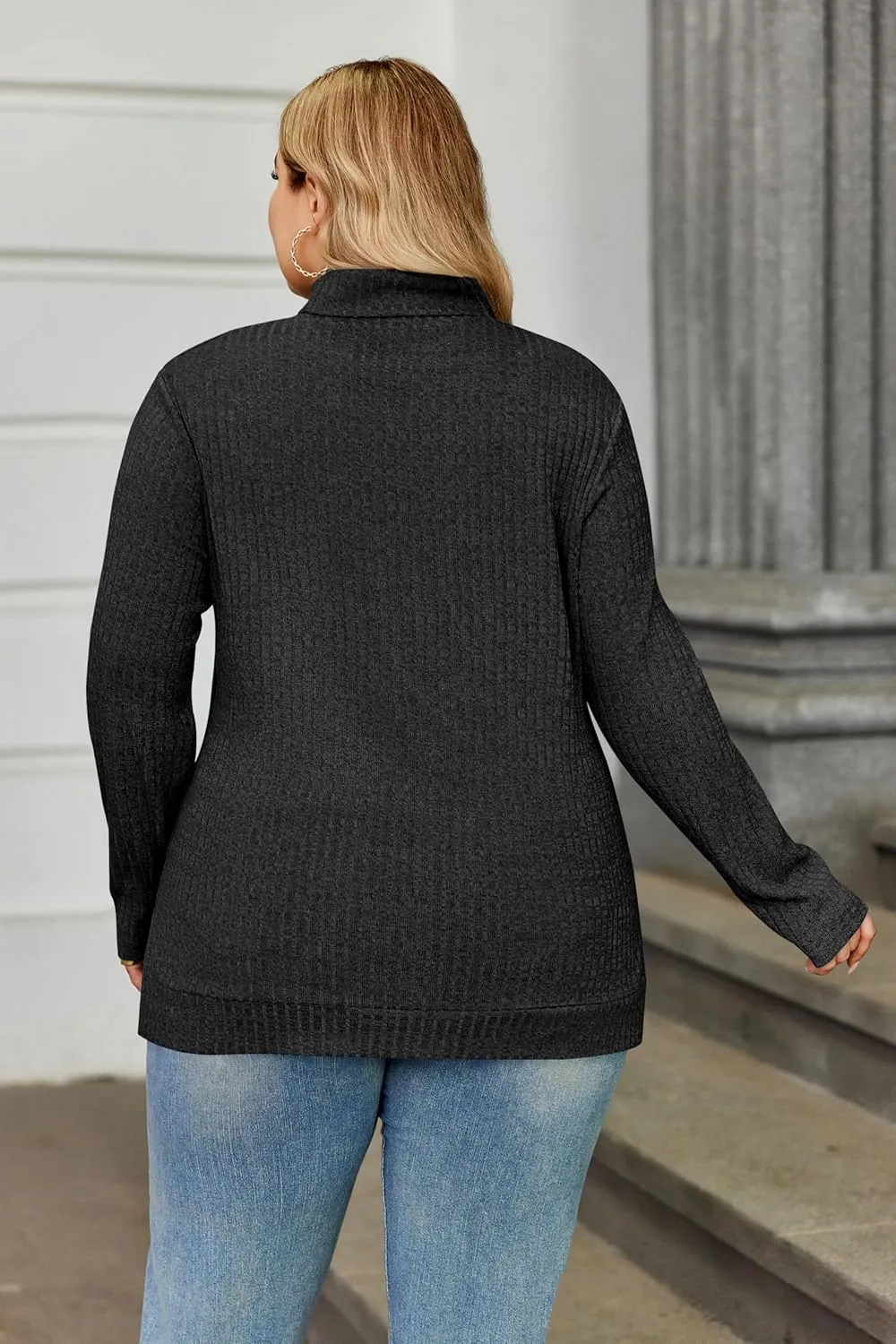 IN'VOLAND Plus Size Womens TurtleNeck Sweater Fall Long Sleeve Tunic Tops Lightweight Pullover 16W-24W