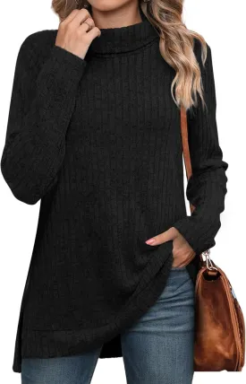 IN'VOLAND Plus Size Womens TurtleNeck Sweater Fall Long Sleeve Tunic Tops Lightweight Pullover 16W-24W
