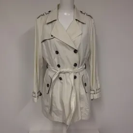 Jaeger Cream Trench Coat w/Removable Wool Inner Gilet Size L