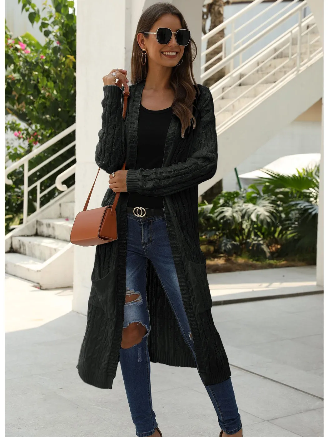 Knitted Long Sleeve Cardigan Sweater