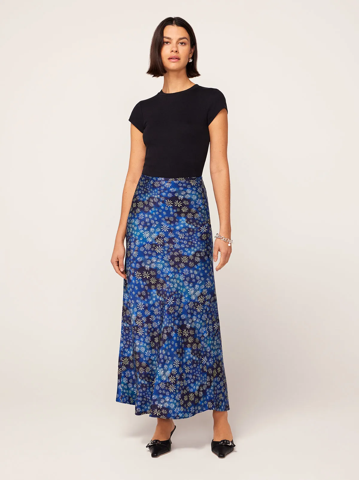 Layla Midnight Constellation Print Midi Skirt