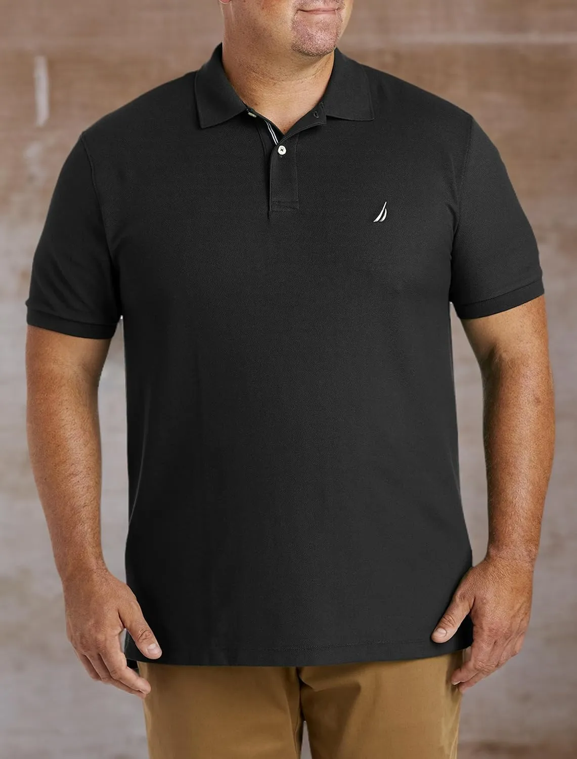Nautica Men's Big and Tall Classic Fit Short Sleeve Solid Performance Deck Polo Shirt