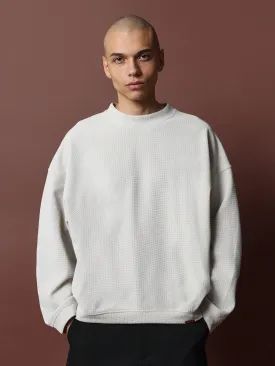 Oversized Vintage Seam Waffle Super Premium Heavyweight Essential Sweatshirt