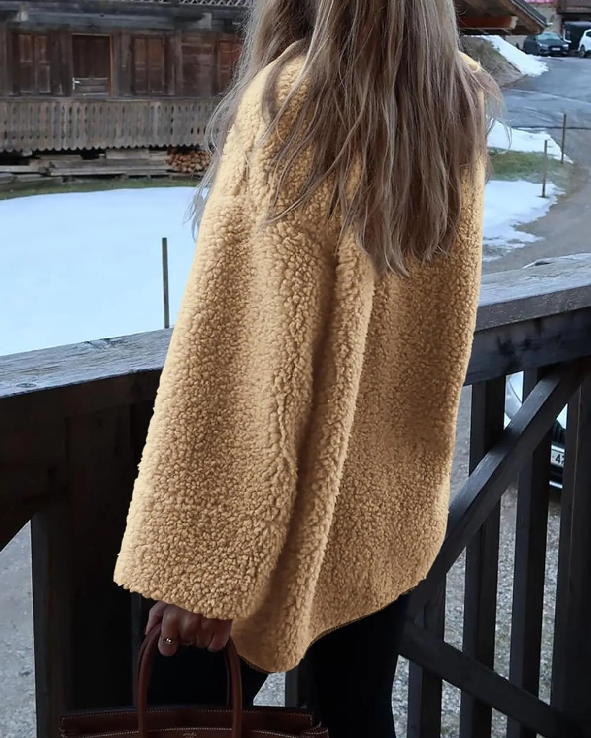 PRETTYGARDEN Women's Warm Winter Coats Casual Long Sleeve Button up Fuzzy Sherpa Fleece Jackets Outerwear
