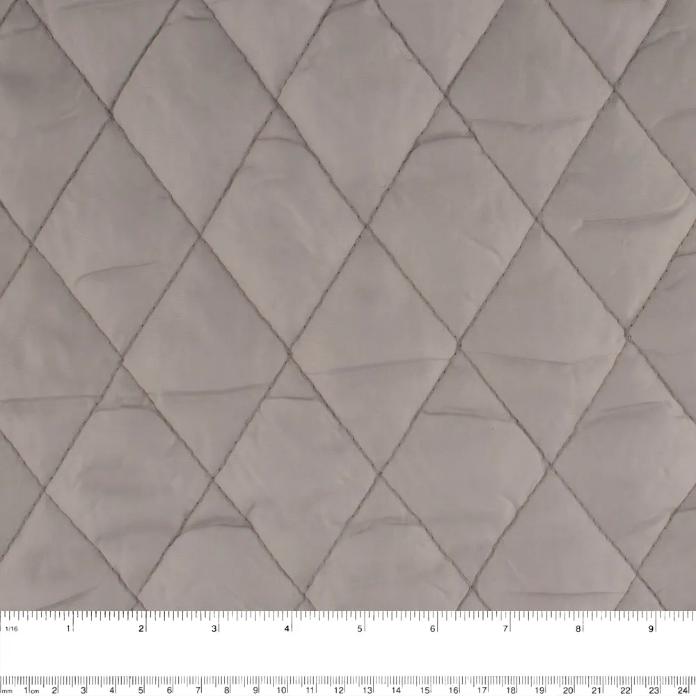 Quilted Polyester Lining - Silver