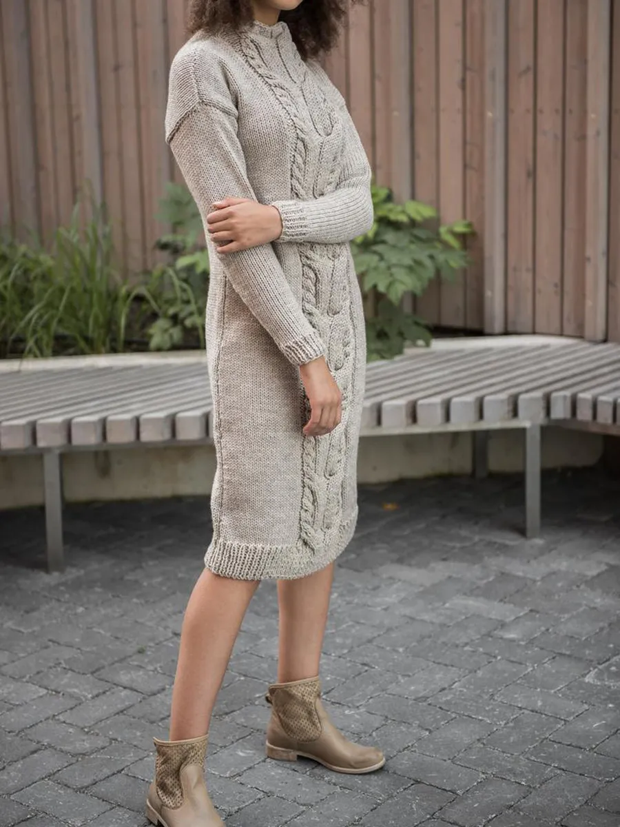Retro Casual Twist Women'S Knitted Long Skirt