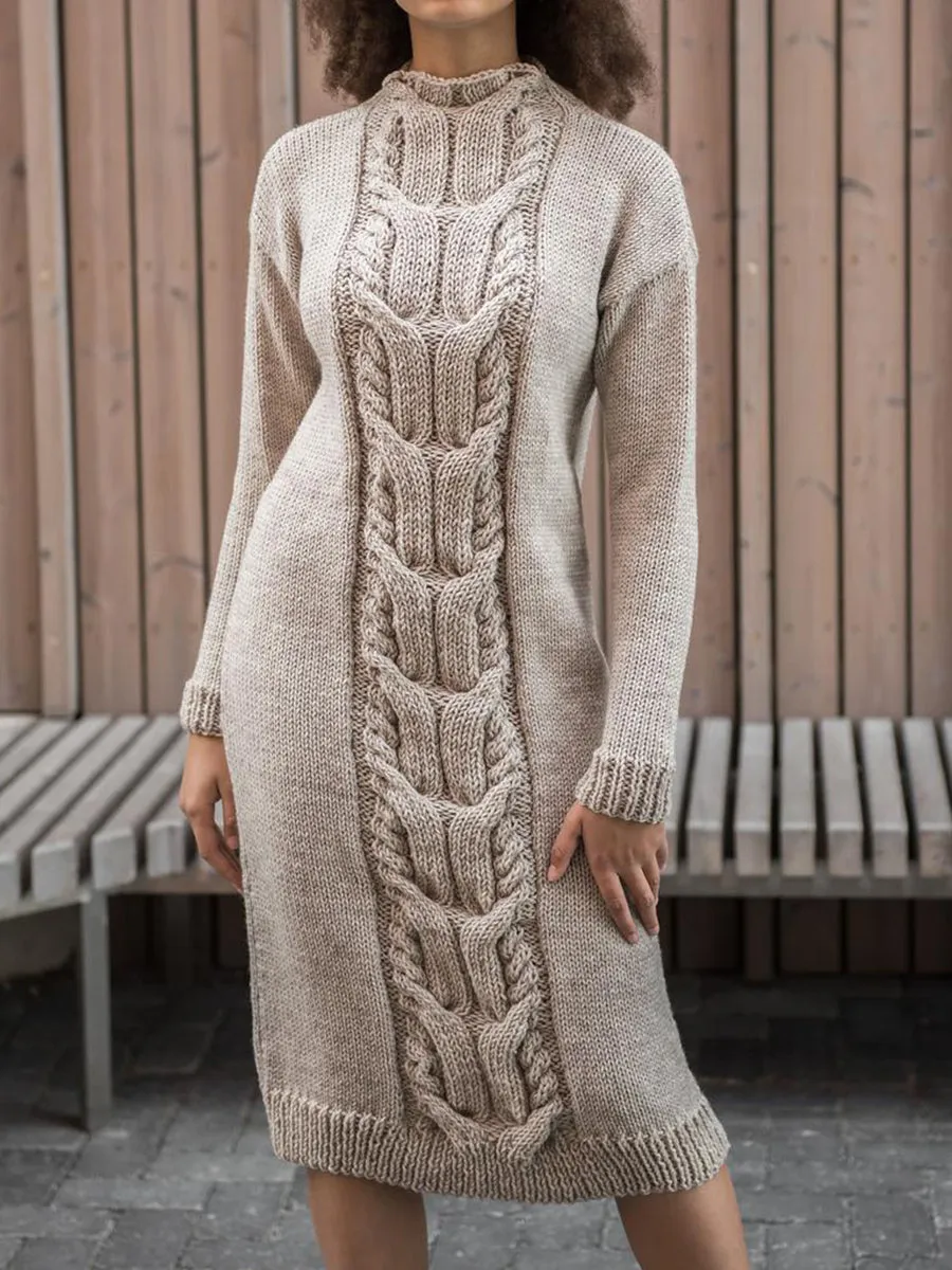 Retro Casual Twist Women'S Knitted Long Skirt