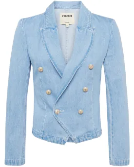 Robbie Double Breasted Denim Jacket in Rover