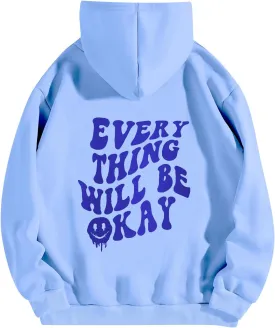 SOLY HUX Women's Oversized Sweatshirt Graphic Hoodies Casual Long Sleeve Loose Pullover Tops with Kangaroo Pocket