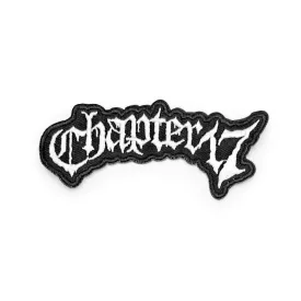 Text Logo - Patch - White with Black Background