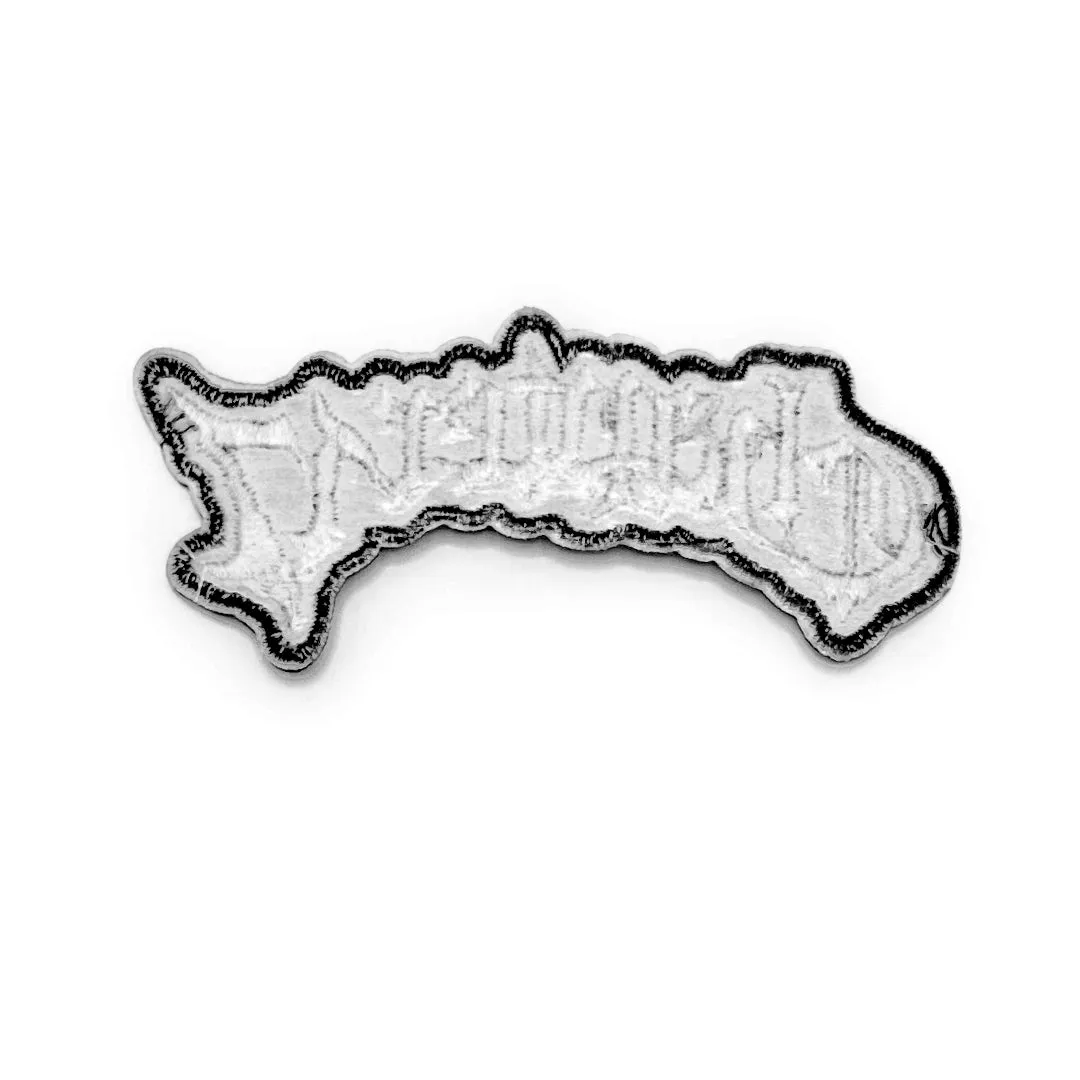 Text Logo - Patch - White with Black Background
