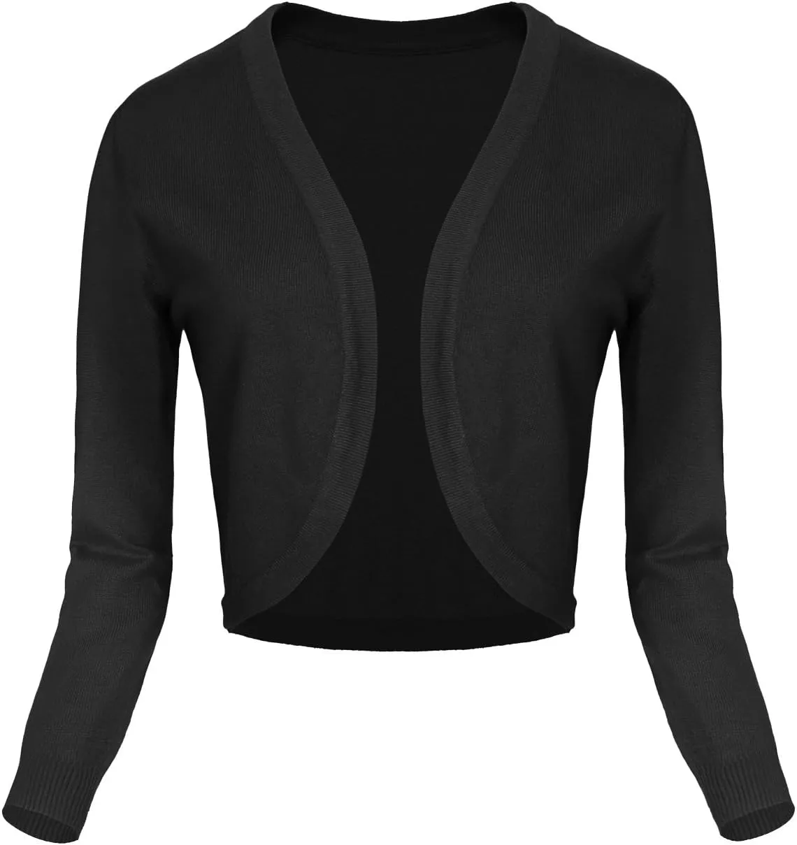 Urban CoCo Women's Cropped Cardigan V-Neck Button Down Knitted Sweater 3/4 Sleeve