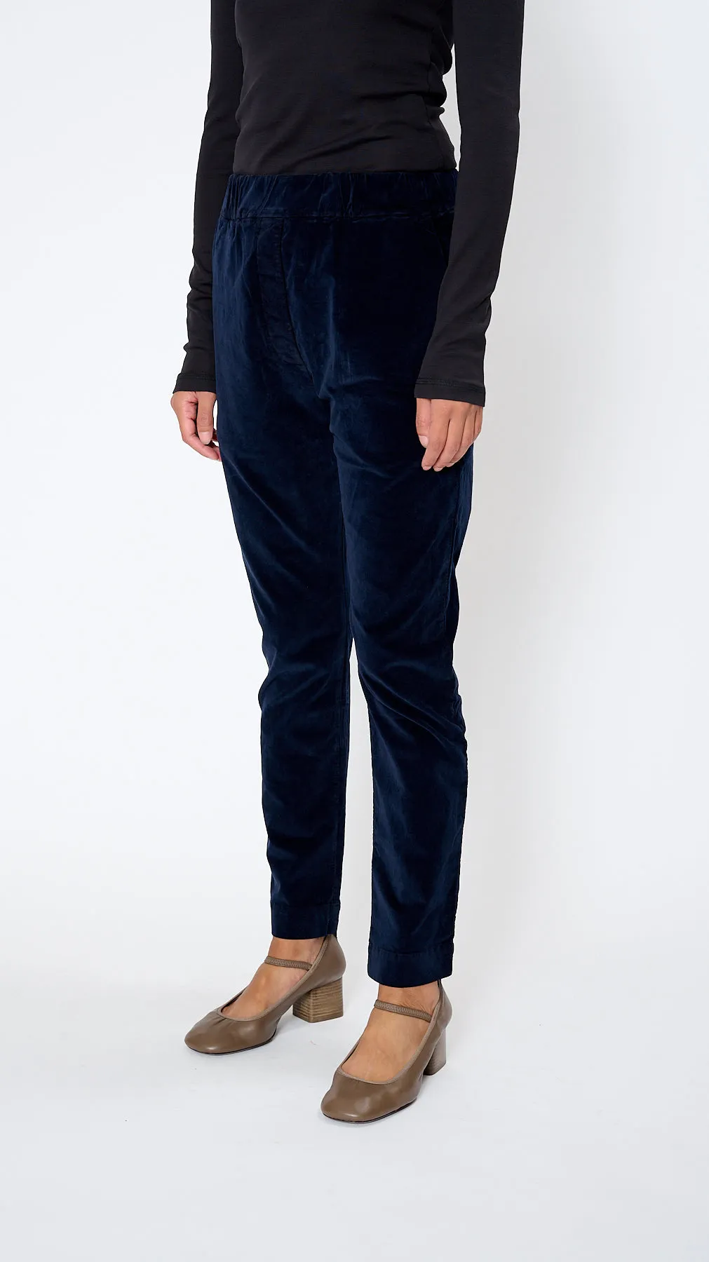 Velvet Slim Trouser in Ink