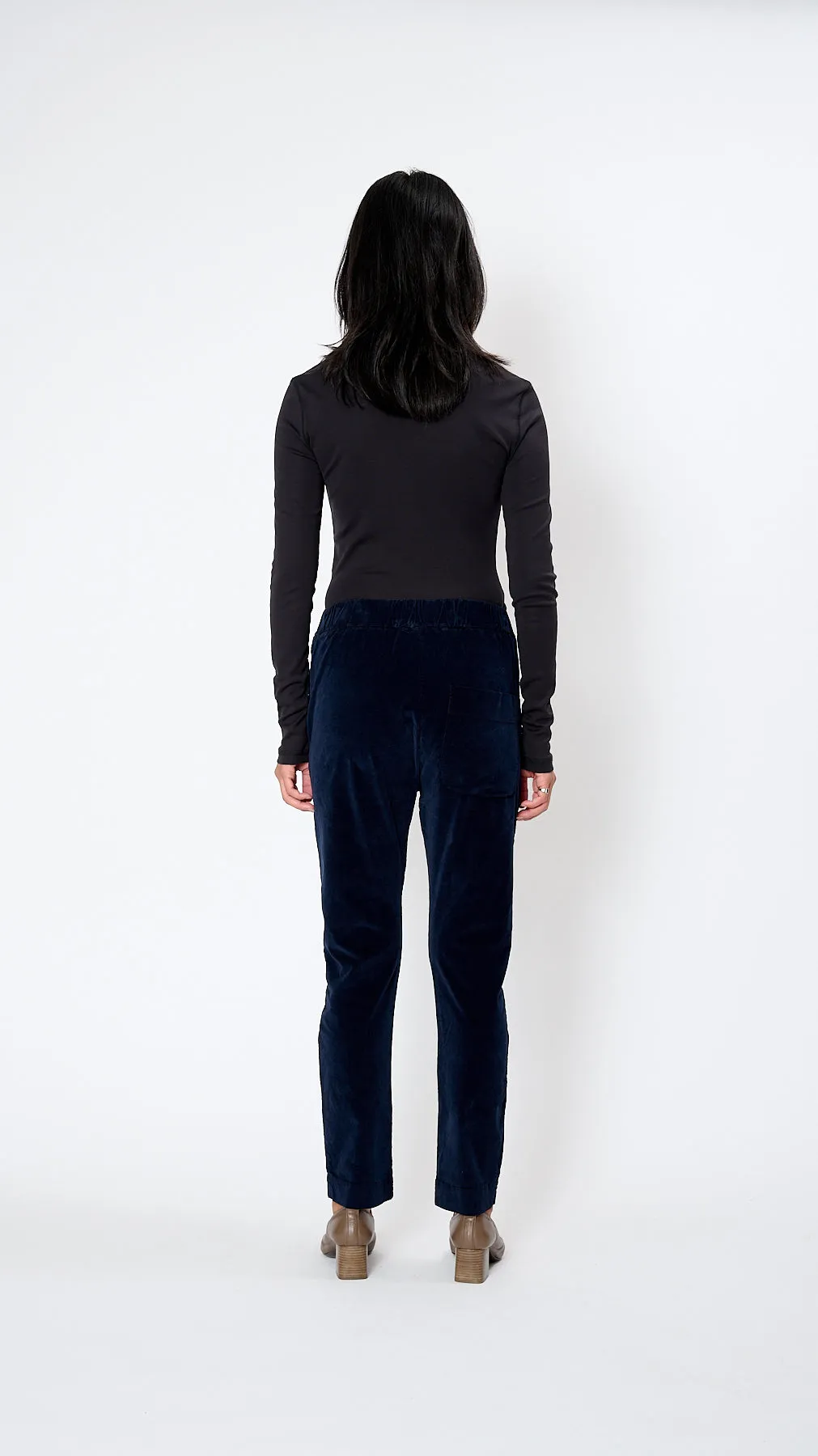 Velvet Slim Trouser in Ink