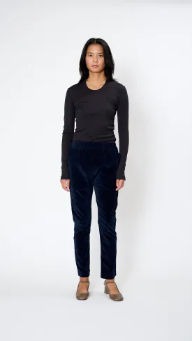 Velvet Slim Trouser in Ink