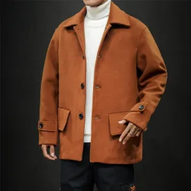 Winter Wool Jacket Men High-quality Wool Coat Casual Slim Collar Men's Trench