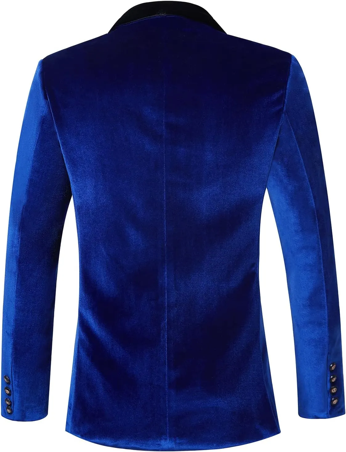 WZIKAI Mens Velvet Blazer Slim Fit One Button Solid Suit Jacket Sport Coat for Wedding Prom Dinner Party